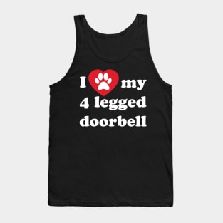 Funny Dog 4 Legged Barking Doorbell Guard Dog Tank Top